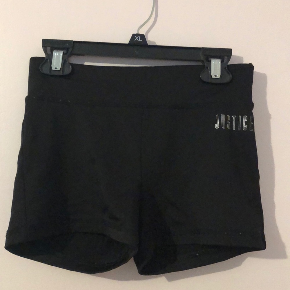 Girls Black Justice Spandex / Compression Shorts